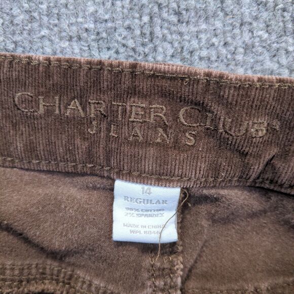 Charter Club Women's Corduroy Jeans Brown Plus Size 14 5-Pocket - Picture 8 of 10